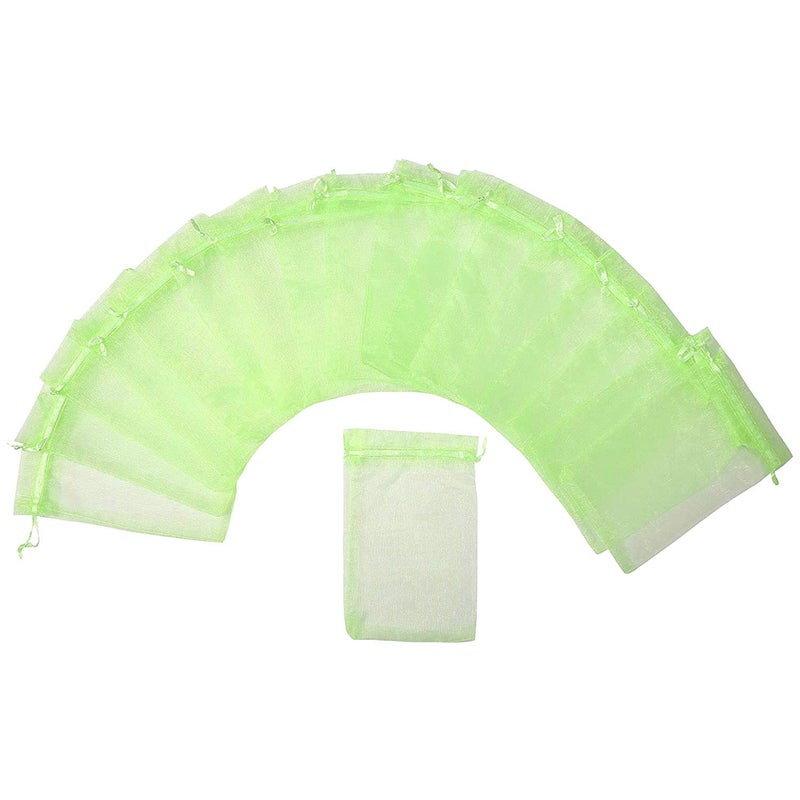 Bezall 100Pcs Organza Bags 4x6 Inch Sheer Drawstring Gift Bag, Light Green Organza Jewelry Pouches, Wedding Party Favor Pouches, Jewelry, Business, Christmas Party Favor Bags - Image 2